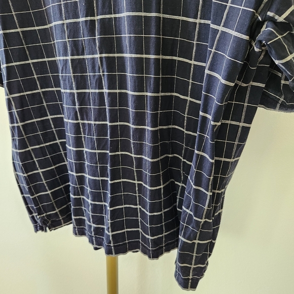 Burberry Golf Polo Shirt Mens Size Large Navy Blue Windowpane - Picture 3 of 7